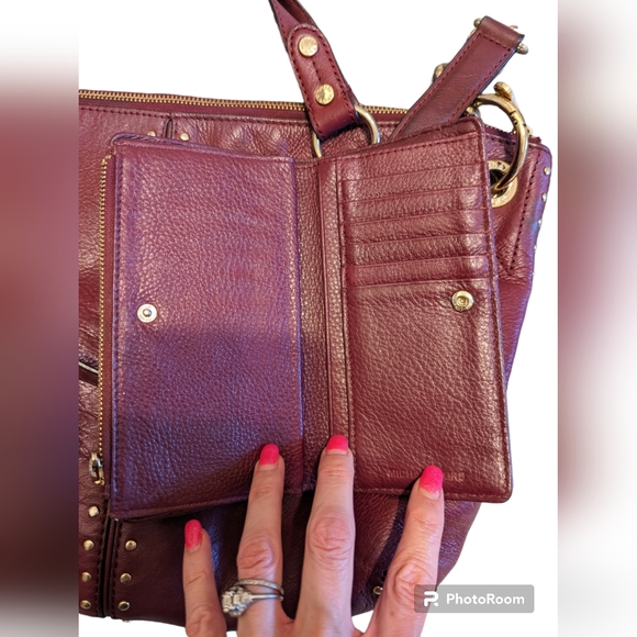 Michael Kors Uptown Astor Cinnabar Dark Red and matching wallet UGC - Picture 9 of 11